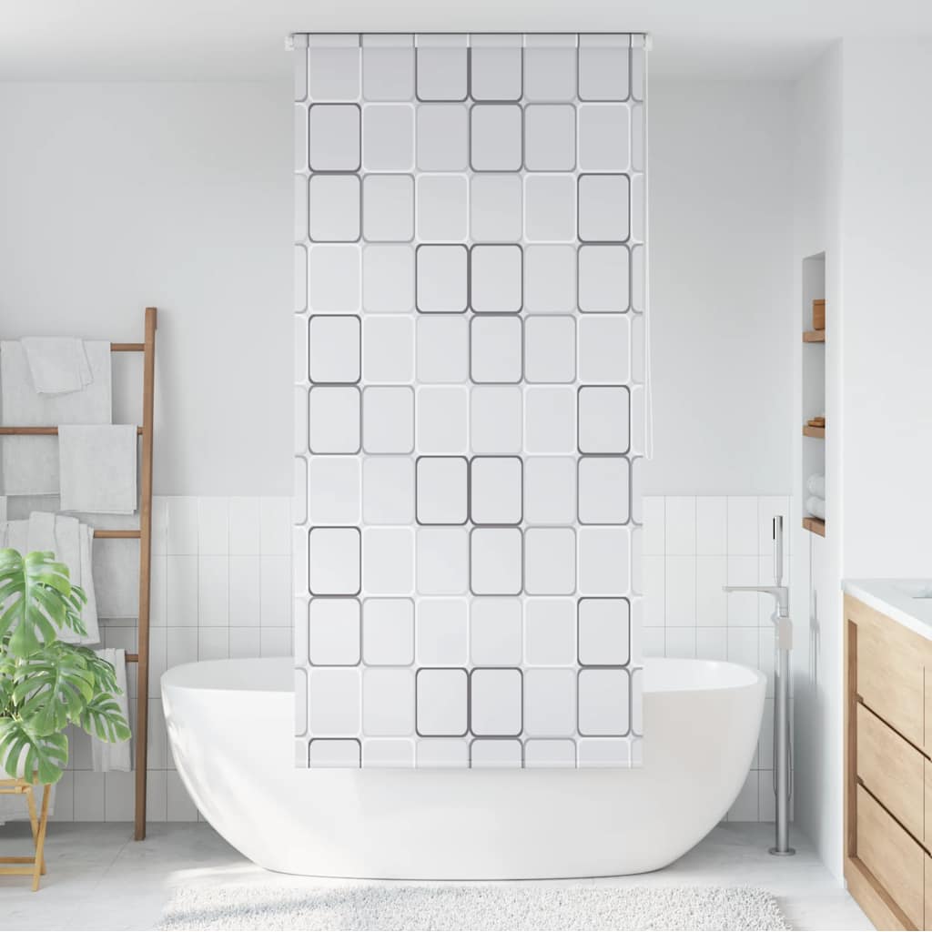 Tenda a Rullo per Doccia 80x240 cm Quadrati | homemem39