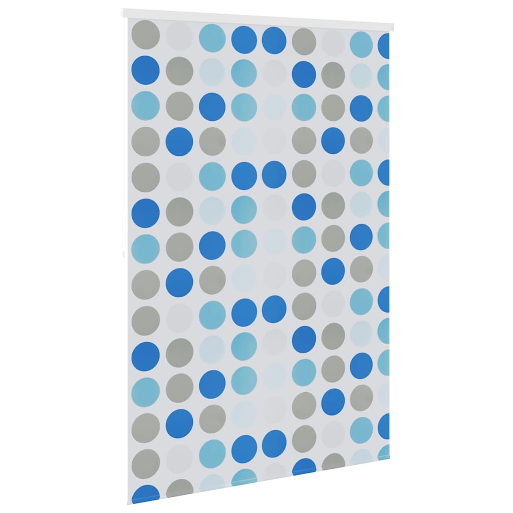 Tenda a Rullo per Doccia 140x240 cm con Motivo a Cerchi