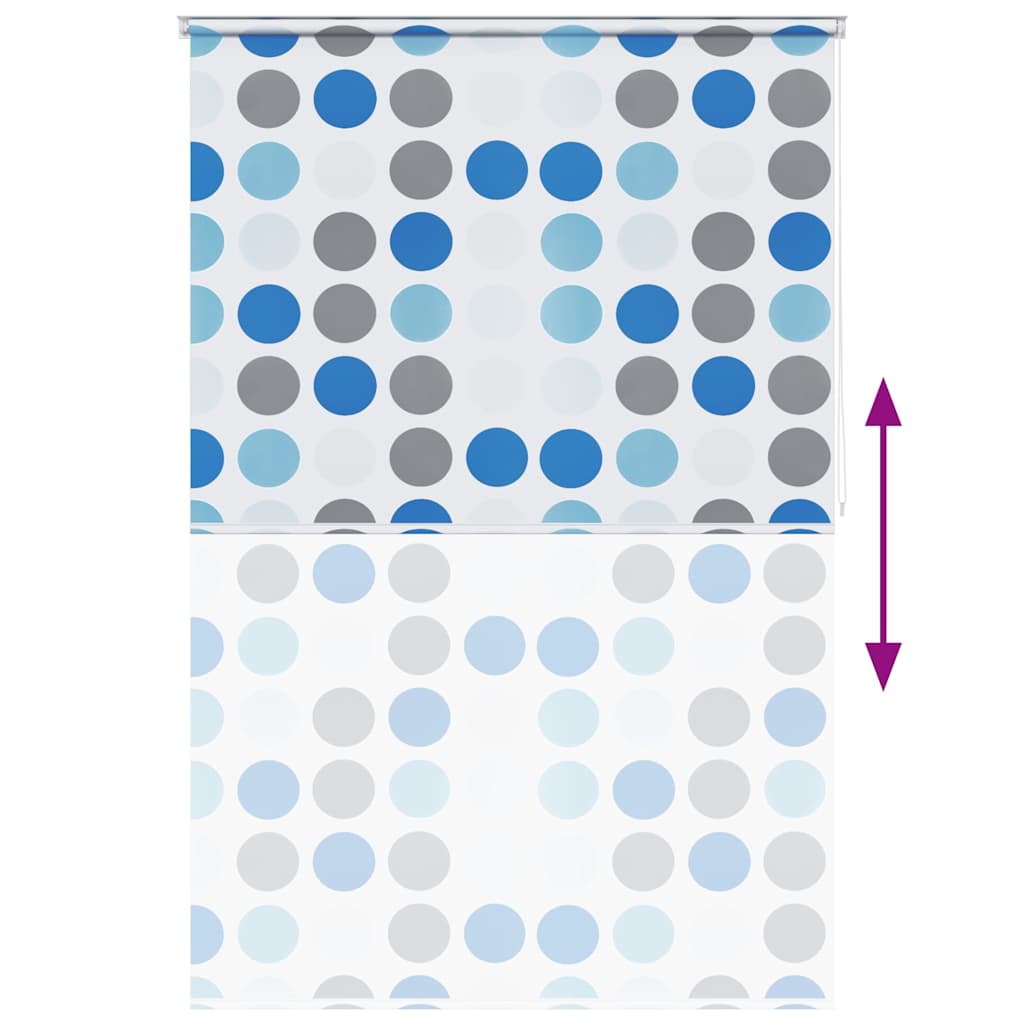 Tenda a Rullo per Doccia 140x240 cm con Motivo a Cerchi - homemem39