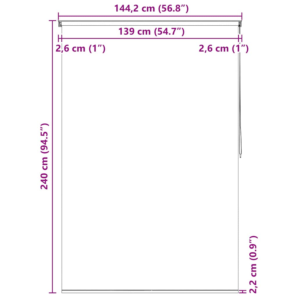 Tenda a Rullo per Doccia 140x240 cm con Motivo a Cerchi | homemem39