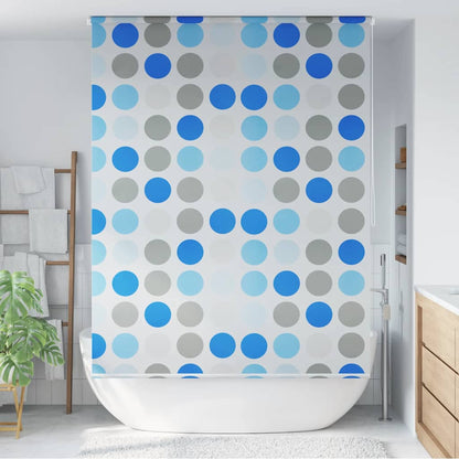 Tenda a Rullo per Doccia 140x240 cm con Motivo a Cerchi | homemem39