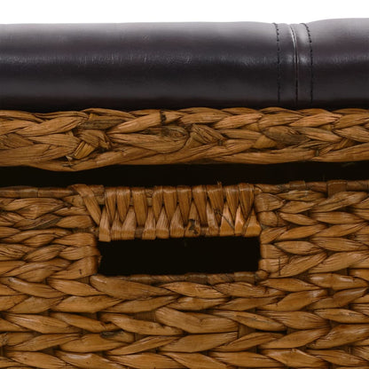 Panca in Giunco con 2 Ceste 71x40x42 cm Marrone | homemem39