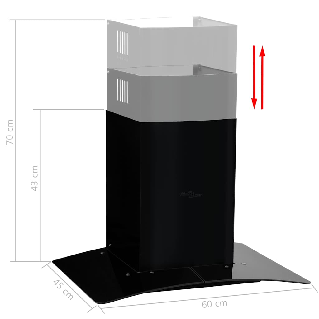 Cappa Aspirante a Muro acciaio inox 756 m³/h 60 cm Nera