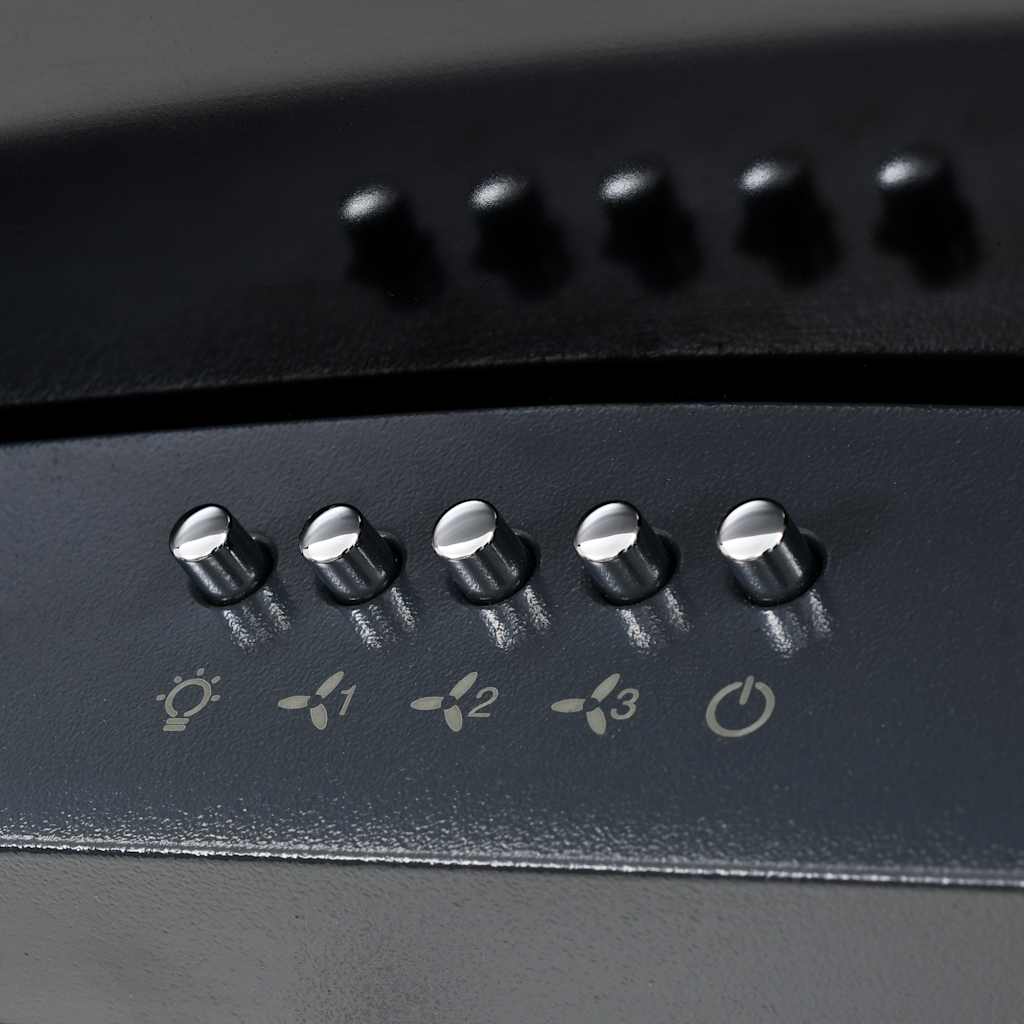 Cappa Aspirante a Muro Acciaio Inox 756 m³/h 60 cm Nera