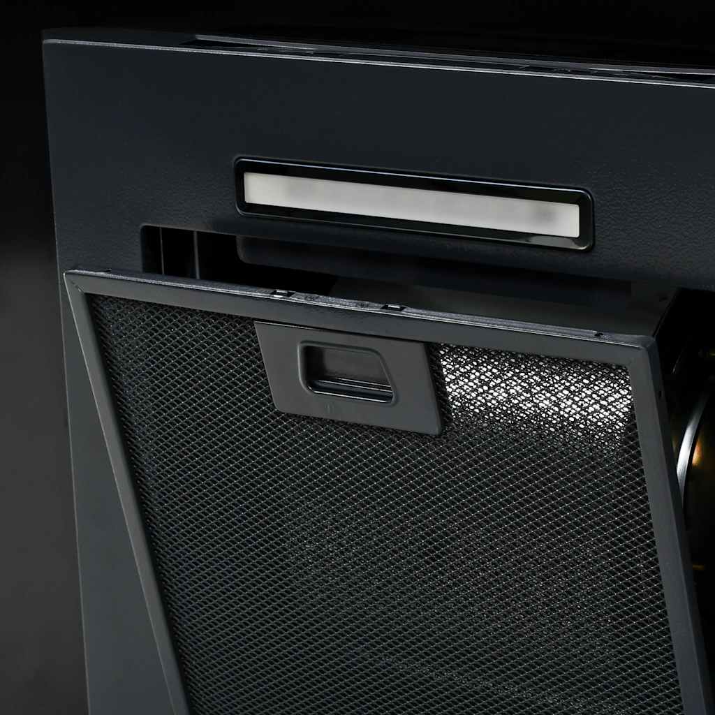 Cappa Aspirante a Muro Acciaio Inox 756 m³/h 60 cm Nera