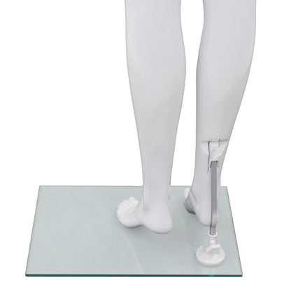 Manichino Donna Figura Intera Base in Vetro 175cm Bianco Lucido - homemem39
