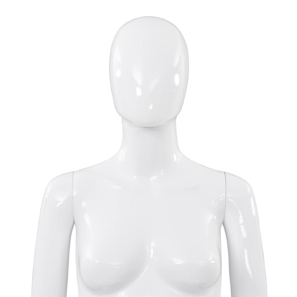 Manichino Donna Figura Intera Base in Vetro 175cm Bianco Lucido - homemem39