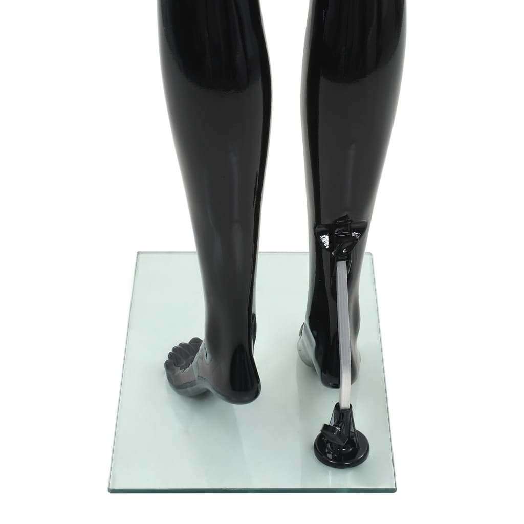 Manichino Donna Figura Intera Base in Vetro 175 cm Nero Lucido - homemem39