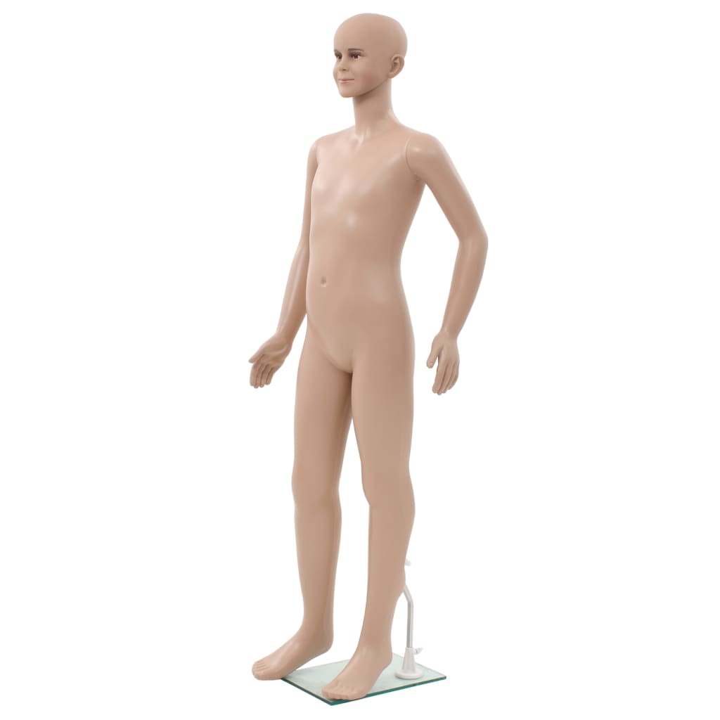 Manichino Bambino Figura Intera Base in Vetro Beige 140 cm