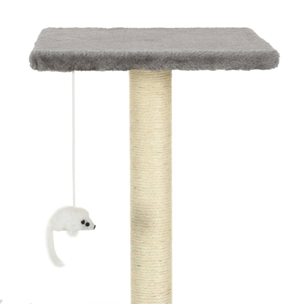 Albero per Gatti con Tiragraffi in Sisal 95 cm Grigio - homemem39