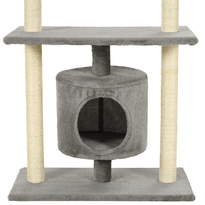 Albero per Gatti con Tiragraffi in Sisal 95 cm Grigio - homemem39
