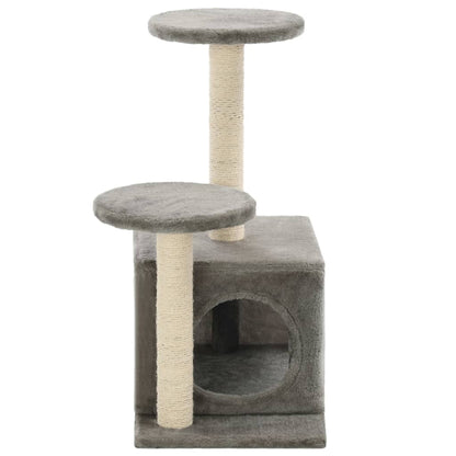Albero per Gatti con Pali Tiragraffi in Sisal 60 cm Grigio - homemem39