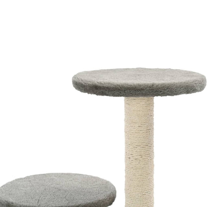 Albero per Gatti con Pali Tiragraffi in Sisal 60 cm Grigio - homemem39
