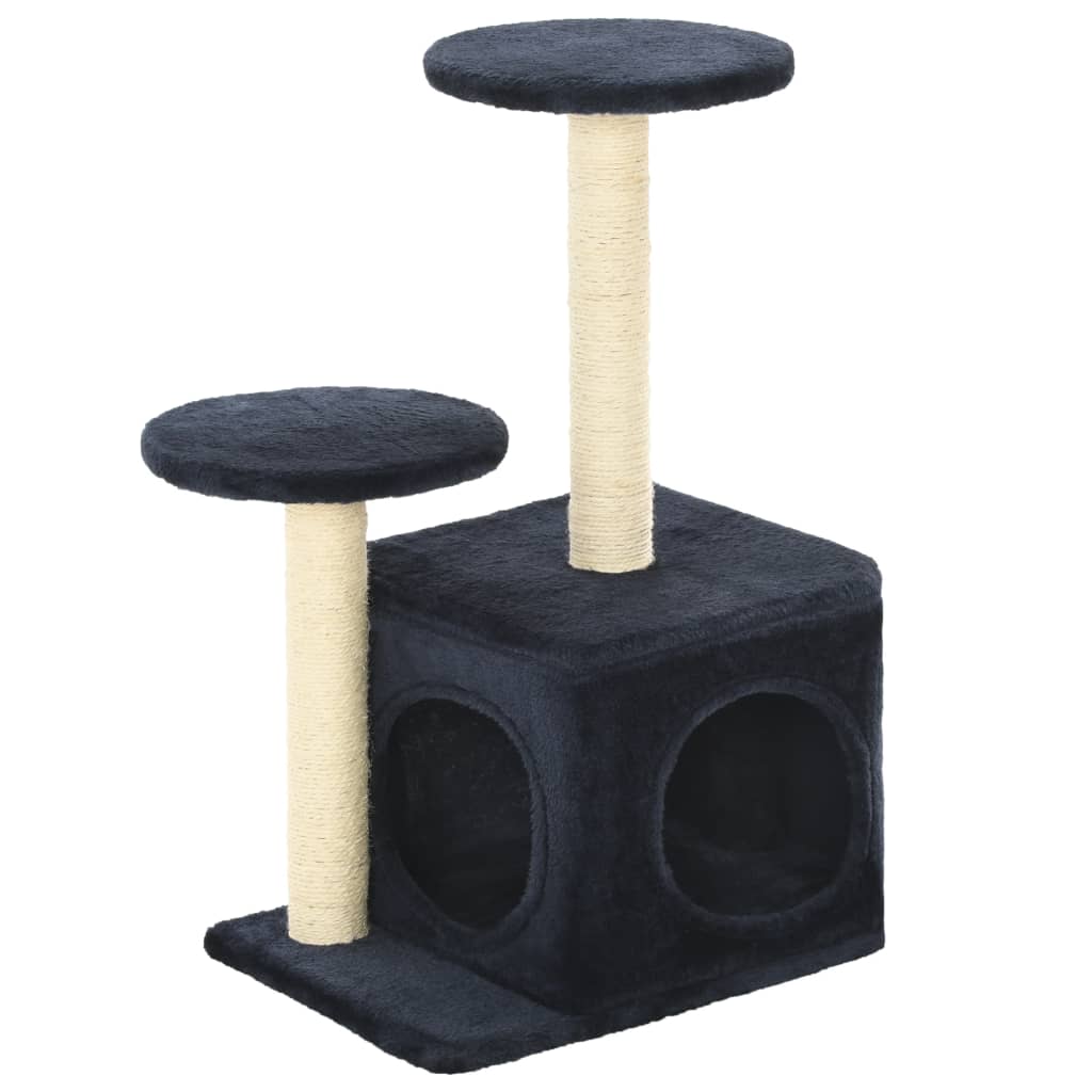 Albero per Gatti con Pali Tiragraffi in Sisal 60 cm Blu Scuro | homemem39