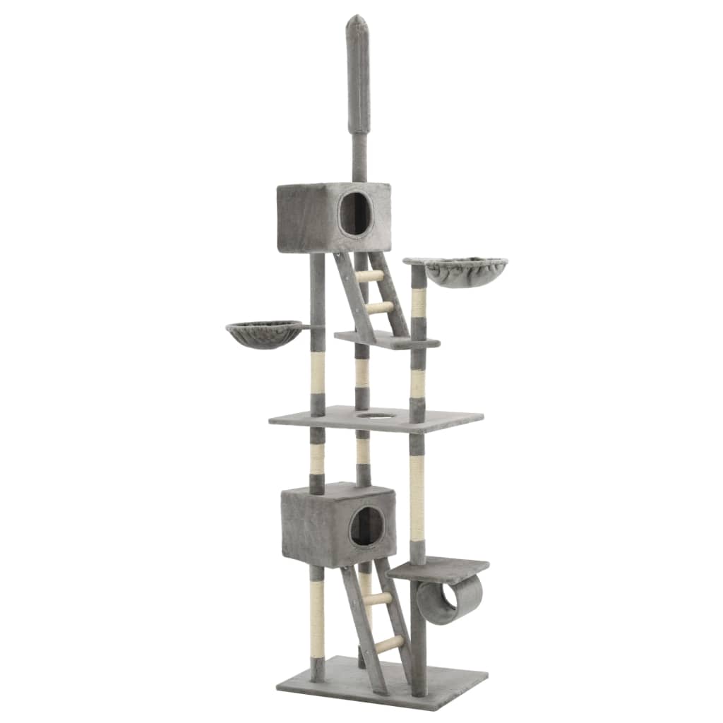 Albero per Gatti con Tiragraffi in Sisal 230-260 cm Grigio | homemem39