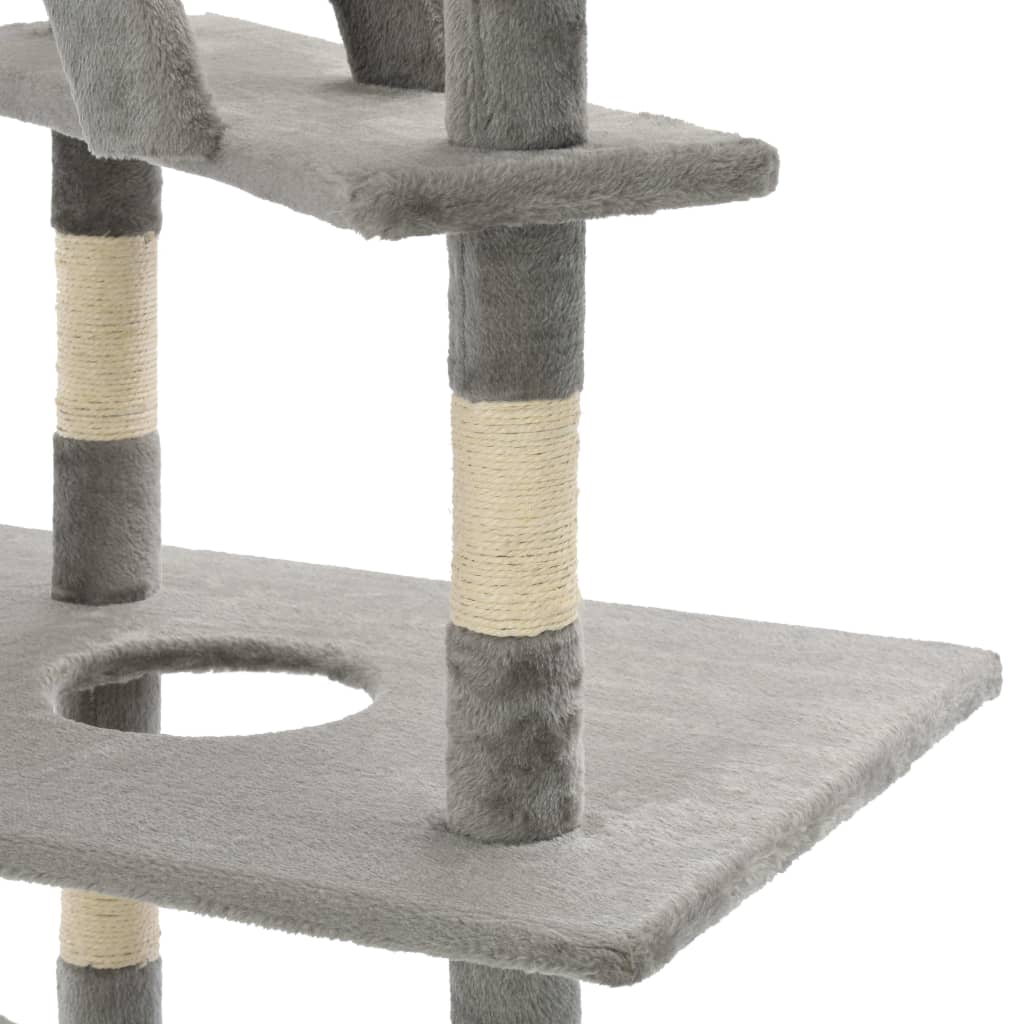 Albero per Gatti con Tiragraffi in Sisal 230-260 cm Grigio | homemem39