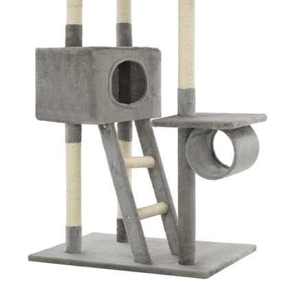 Albero per Gatti con Tiragraffi in Sisal 230-260 cm Grigio | homemem39