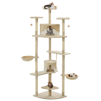Albero per Gatti e Tiragraffi in Sisal 203 cm Beige e Bianco | homemem39