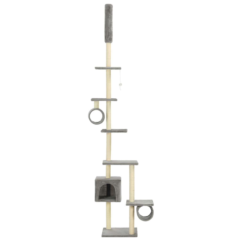 Albero per Gatti con Tiragraffi in Sisal 203 cm Grigio | homemem39