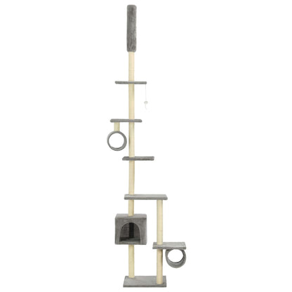 Albero per Gatti con Tiragraffi in Sisal 203 cm Grigio | homemem39