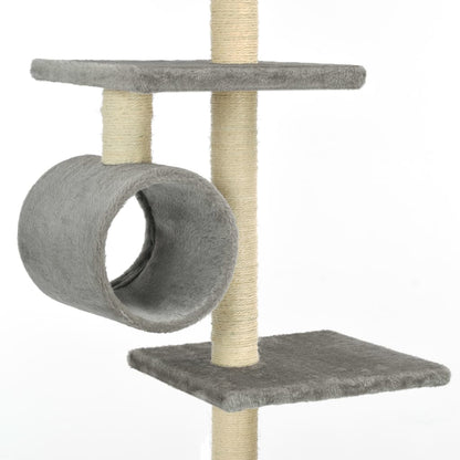 Albero per Gatti con Tiragraffi in Sisal 203 cm Grigio | homemem39