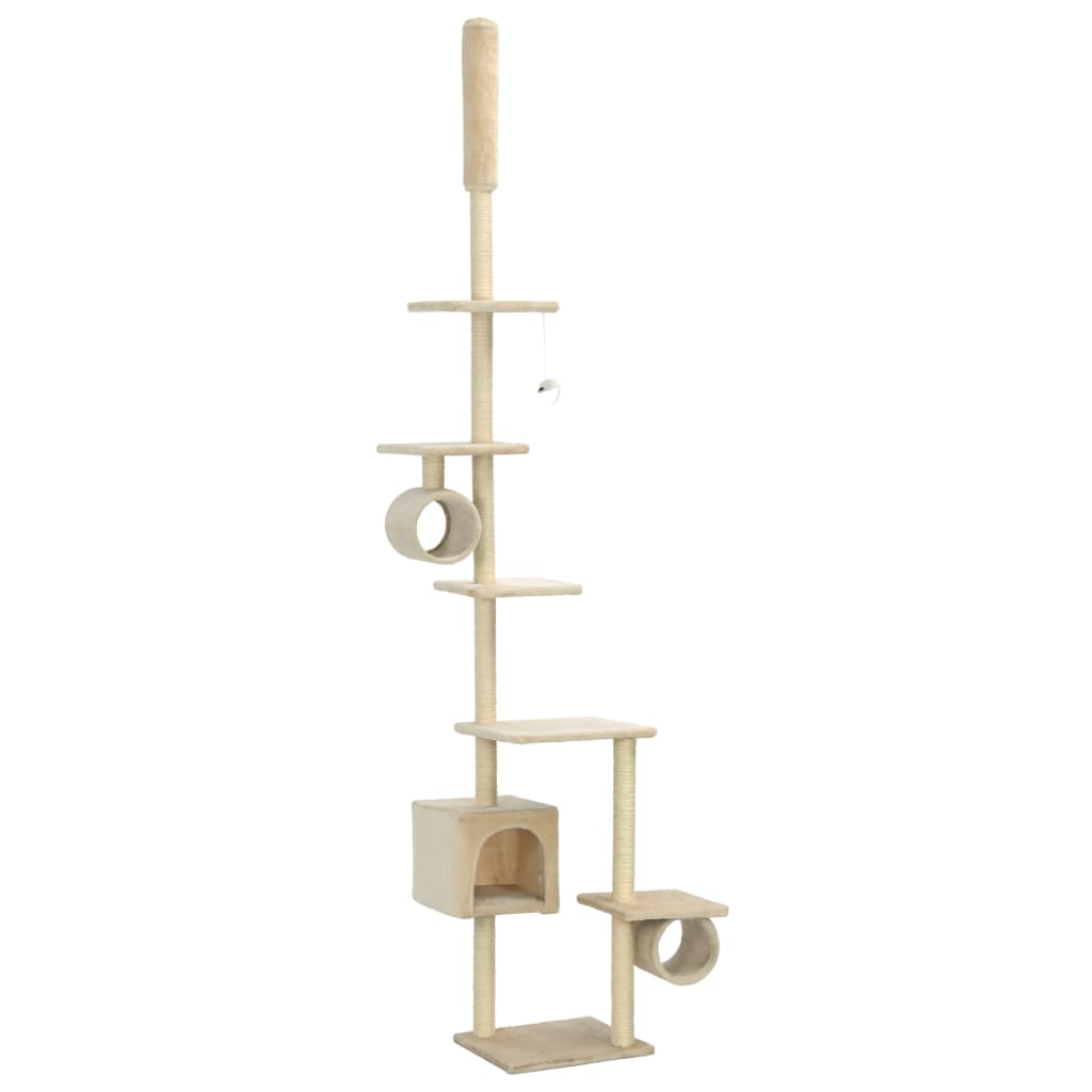 Albero per Gatti con Pali Tiragraffi in Sisal 260 cm Beige | homemem39