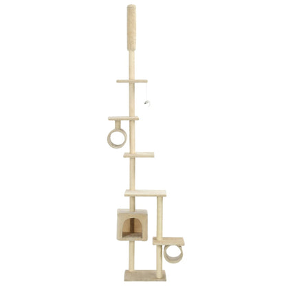 Albero per Gatti con Pali Tiragraffi in Sisal 260 cm Beige | homemem39