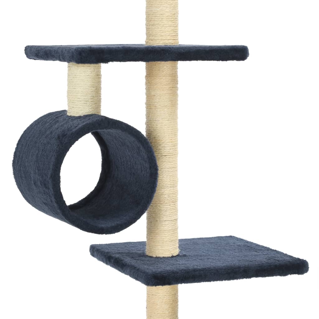 Albero per Gatti con Pali Tiragraffi in Sisal 260 cm Blu Scuro - homemem39