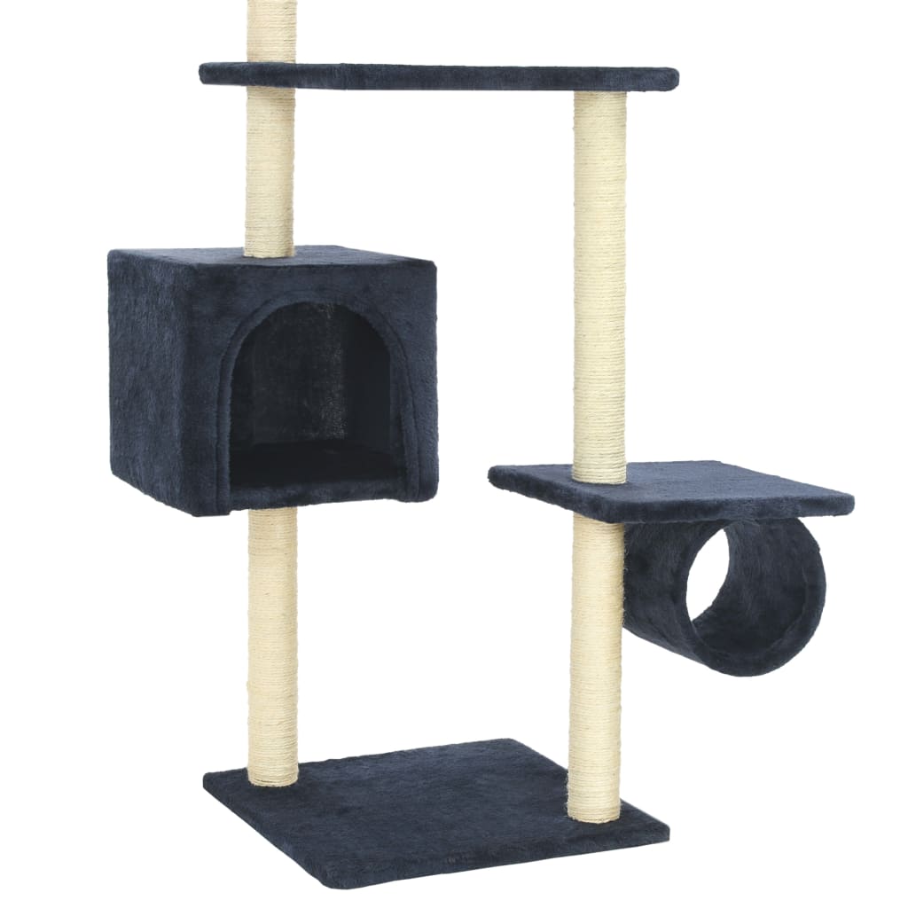 Albero per Gatti con Pali Tiragraffi in Sisal 260 cm Blu Scuro - homemem39