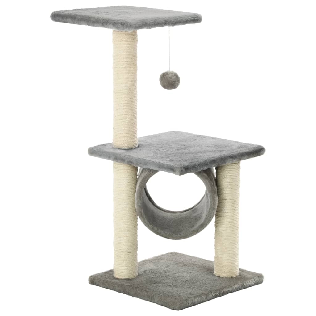 Albero per Gatti con Tiragraffi in Sisal 65 cm Grigio | homemem39