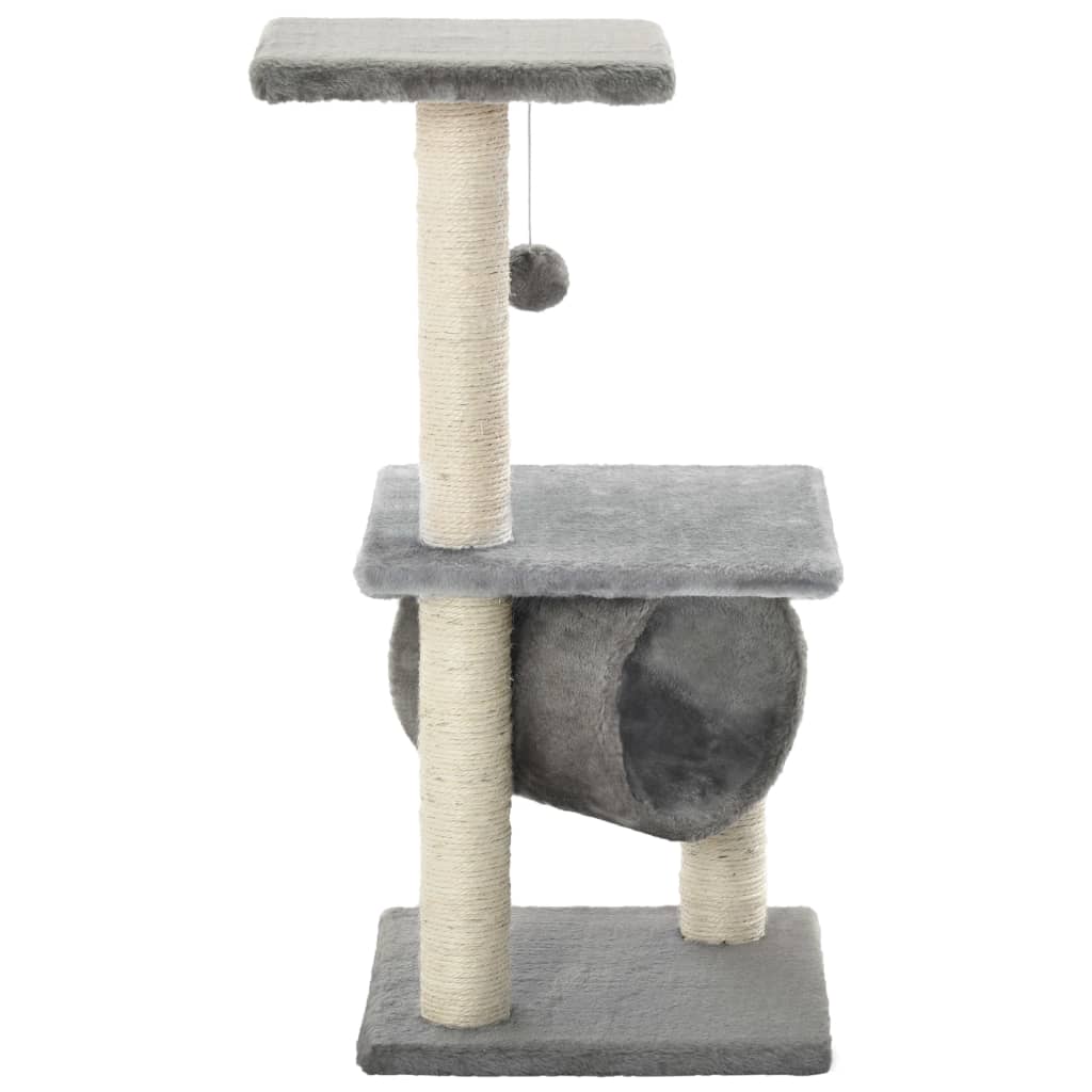 Albero per Gatti con Tiragraffi in Sisal 65 cm Grigio | homemem39