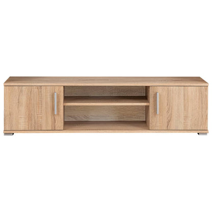 Parete Attrezzata Porta TV con Luci LED Rovere Sonoma