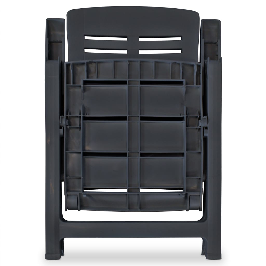 Sedie Reclinabili Giardino 6 pz in Plastica Antracite - homemem39