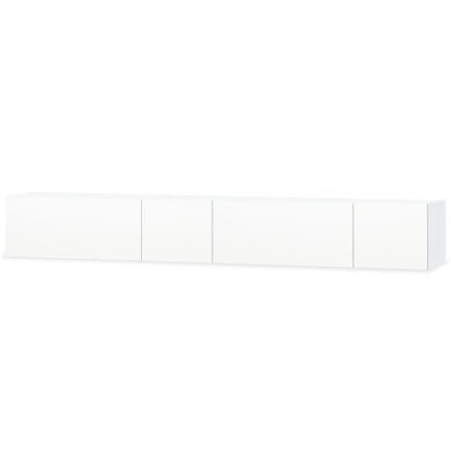 Mobili TV 2 pz in Legno Multistrato 120x40x34 cm Bianco Lucido - homemem39