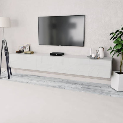 Mobili TV 2 pz in Legno Multistrato 120x40x34 cm Bianco Lucido - homemem39