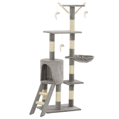 Albero per Gatti con Tiragraffi in Sisal 138 cm Grigio - homemem39