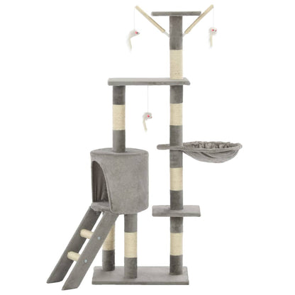 Albero per Gatti con Tiragraffi in Sisal 138 cm Grigio - homemem39