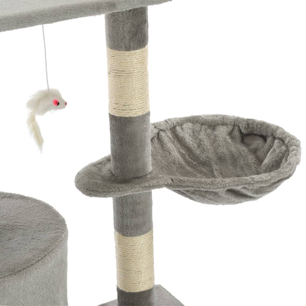 Albero per Gatti con Tiragraffi in Sisal 138 cm Grigio - homemem39