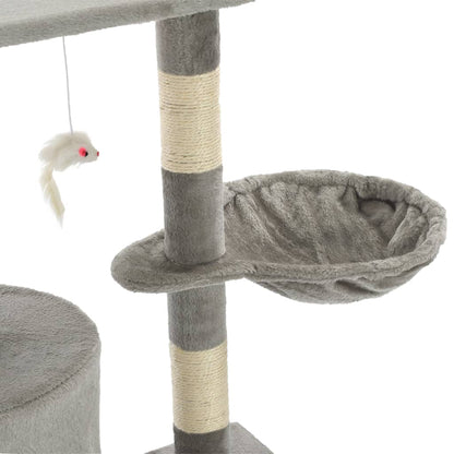 Albero per Gatti con Tiragraffi in Sisal 138 cm Grigio - homemem39