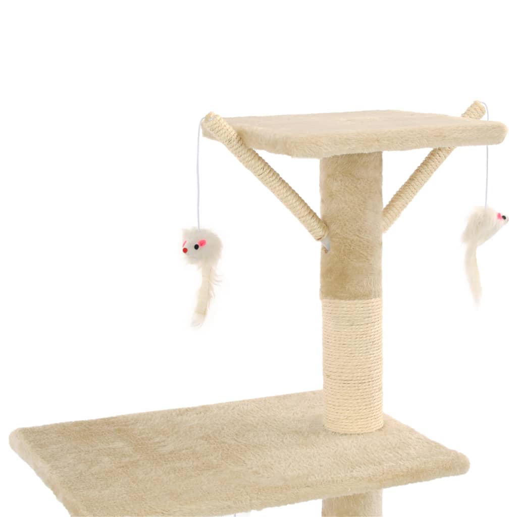 Albero per Gatti con Tiragraffi in Sisal 138 cm Beige | homemem39