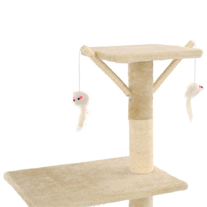 Albero per Gatti con Tiragraffi in Sisal 138 cm Beige | homemem39