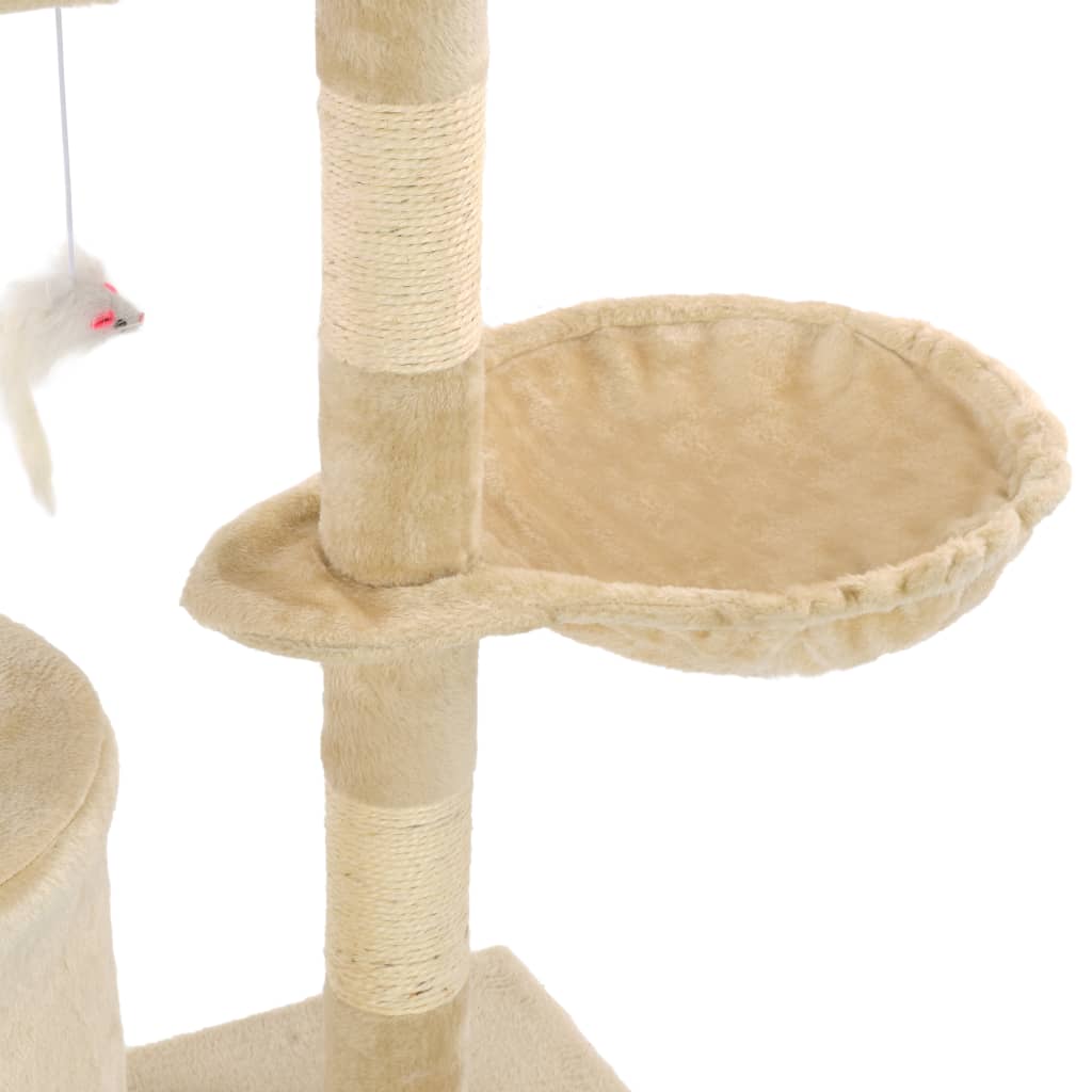 Albero per Gatti con Tiragraffi in Sisal 138 cm Beige | homemem39