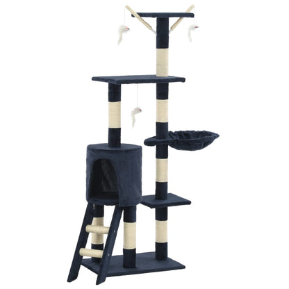 Albero per Gatti con Tiragraffi in Sisal 138 cm Blu Scuro | homemem39