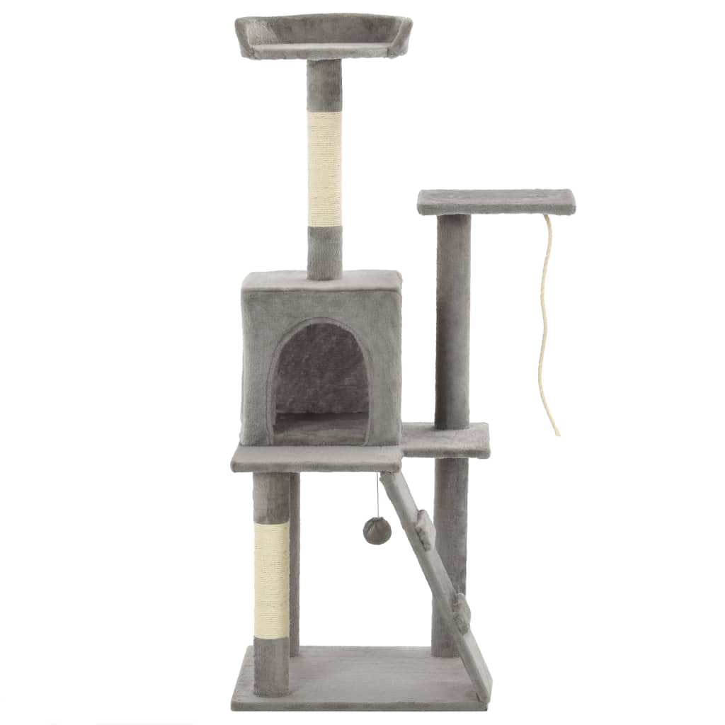 Albero per Gatti con Tiragraffi in Sisal 120 cm Grigio | homemem39