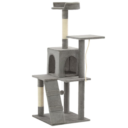 Albero per Gatti con Tiragraffi in Sisal 120 cm Grigio | homemem39