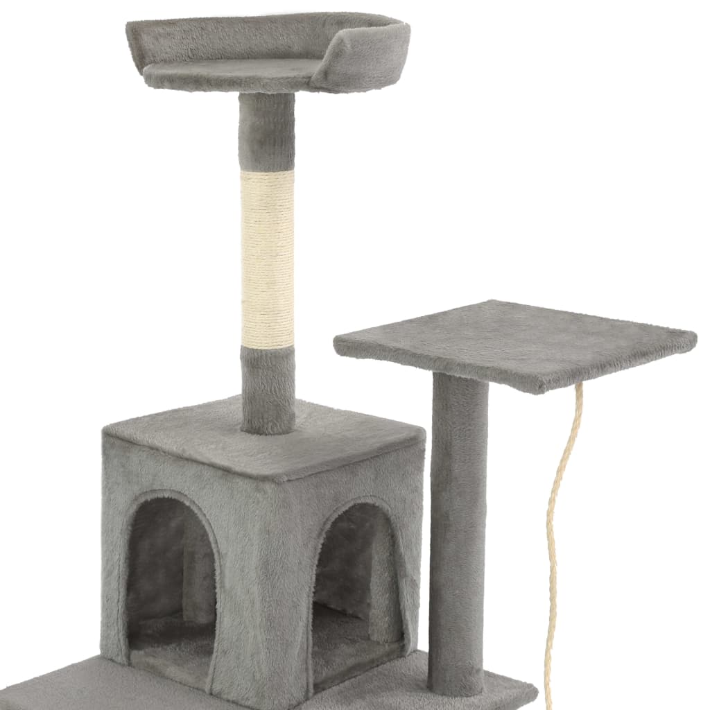 Albero per Gatti con Tiragraffi in Sisal 120 cm Grigio | homemem39
