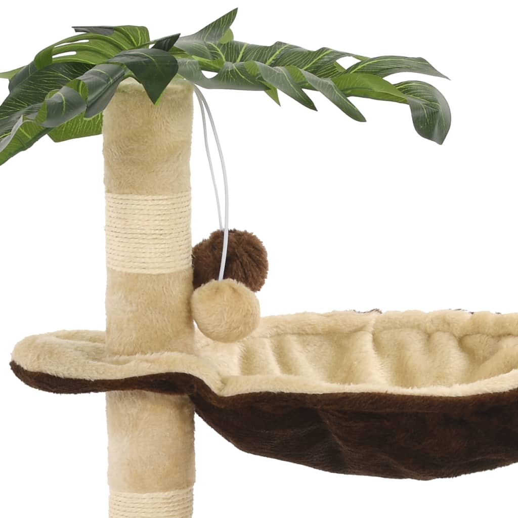 Albero per Gatti con Tiragraffi in Sisal 50cm Beige e Marrone - homemem39