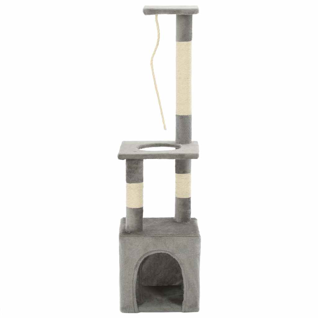 Albero per Gatti con Tiragraffi in Sisal 109 cm Grigio | homemem39