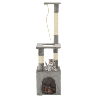 Albero per Gatti con Tiragraffi in Sisal 109 cm Grigio | homemem39