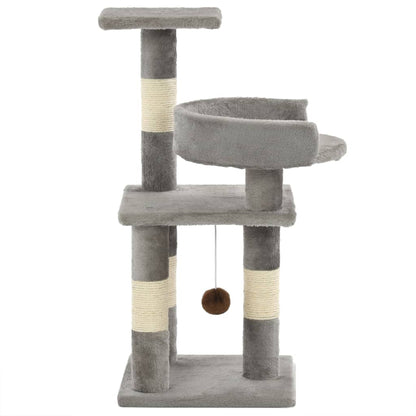 Albero per Gatti con Tiragraffi in Sisal 65 cm Grigio | homemem39